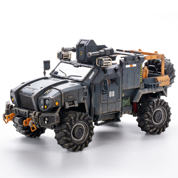 JoyToy-vehículo todoterreno a escala 1/18, modelo de coche de juguete a juego con figuras de acción de 4 pulgadas 